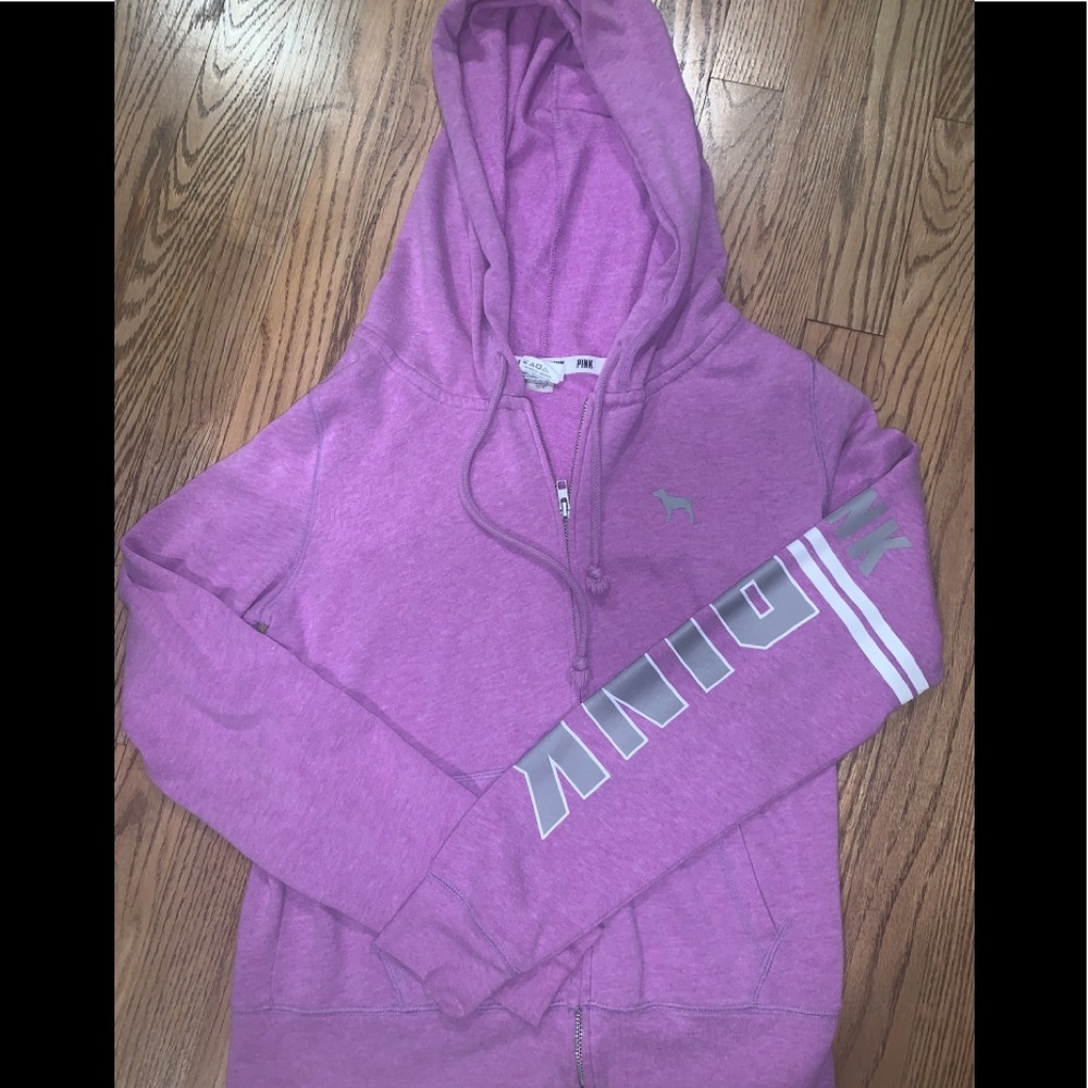 PINK hooded zip up sweatshirt